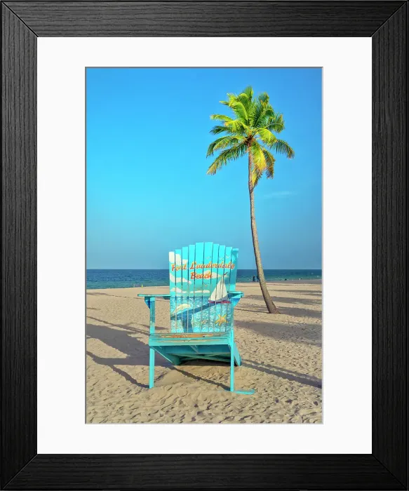 Framed Print : Florida, South Florida, Fort Lauderdale, Beach near Las Olas Boulevard