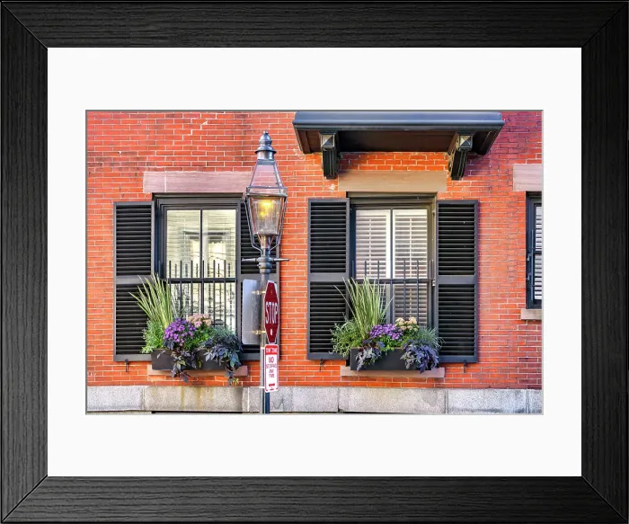 Framed Print : Massachusetts, Boston, typical window in Beacon Hill Framed Print : Massachusetts, Boston, typical window in Beacon Hill