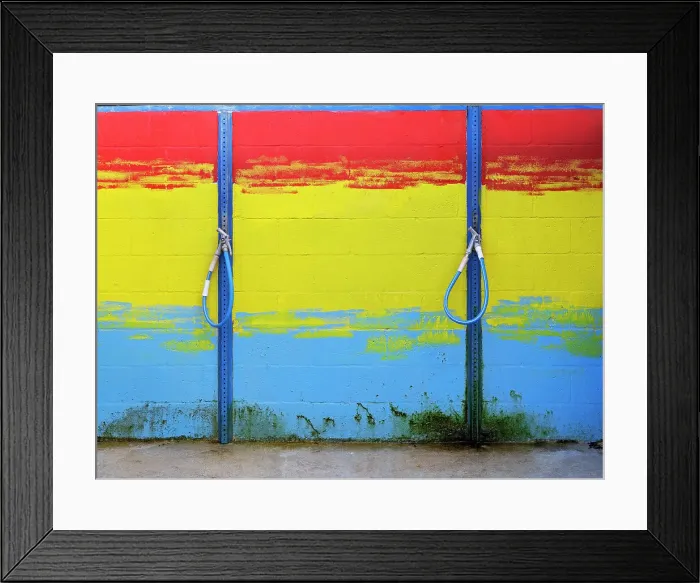 Framed Print : Colorful showers at the beach Framed Print : Colorful showers at the beach