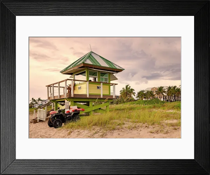 Framed Print : Florida, Delray Beach, lifeguard station Framed Print : Florida, Delray Beach, lifeguard station