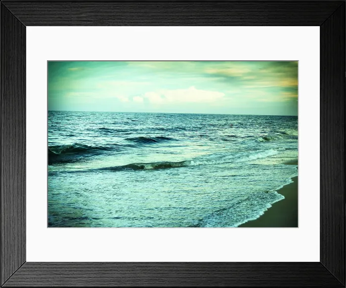 Framed Print : Ethereal shot of the ocean and beach shore Framed Print : Ethereal shot of the ocean and beach shore
