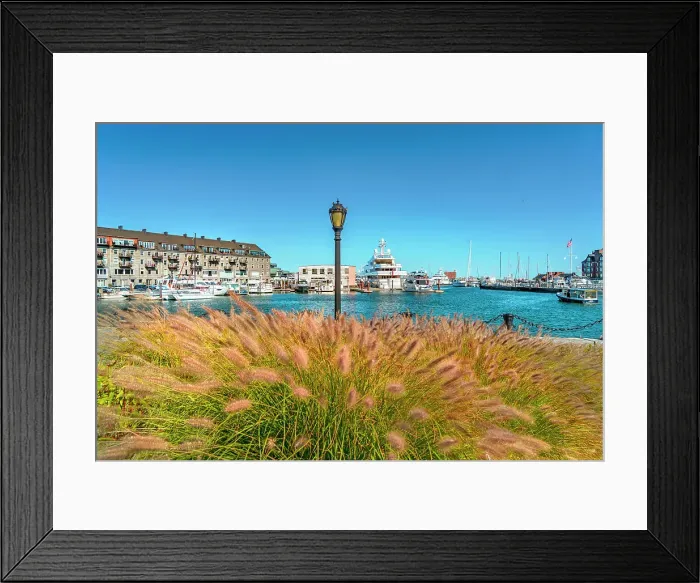 Framed Print : Massachusetts, Boston, Christopher Columbus Waterfront Park, Harbor along the Harborwalk Framed Print : Massachusetts, Boston, Christopher Columbus Waterfront Park, Harbor along the Harborwalk
