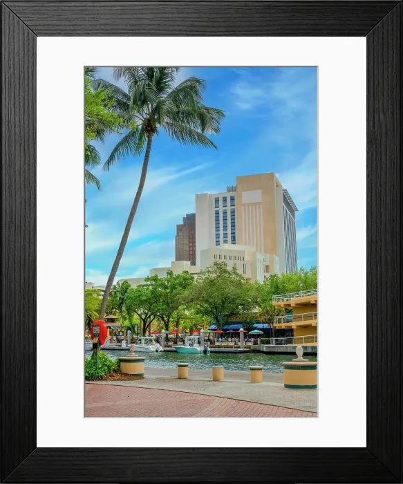 Framed Print : Florida, Downtown Fort Lauderdale, River Drive Framed Print : Florida, Downtown Fort Lauderdale, River Drive