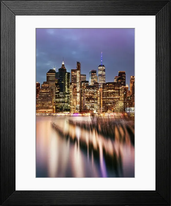 Framed Print : New York City, Brooklyn, Brooklyn Bridge Park, View of New York City Skyline with Pilings in the foreground Framed Print : New York City, Brooklyn, Brooklyn Bridge Park, View of New York City Skyline with Pilings in the foreground