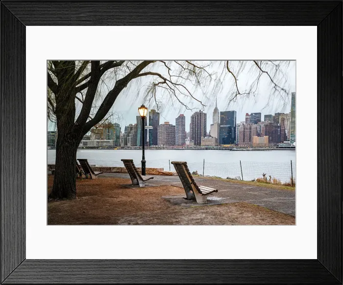 Framed Print : New York City, Manhattan skyline seen from Long Island City in Queens