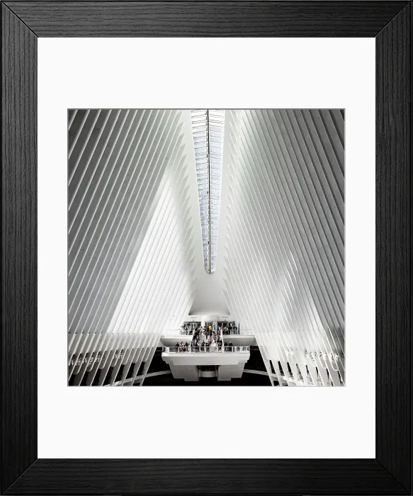 Framed Print : New York City, Lower Manhattan, Inside Oculus at Westfield World Trade Center, Architectural ribs