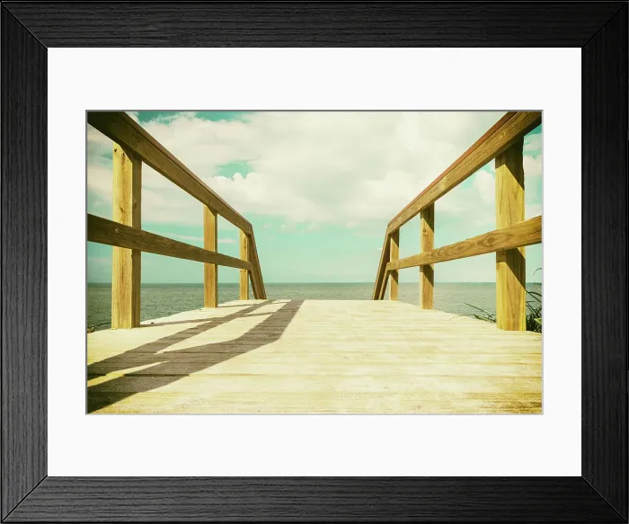 Framed Print : Staircase facing the ocean
