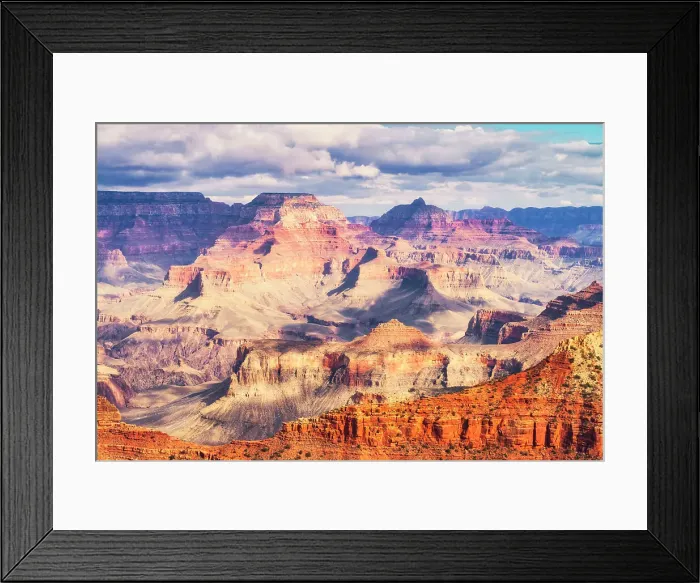 Framed Print : United States, Arizona, Grand Canyon National Park, Grand Canyon, Colorado River, Colorado Plateau at sunset