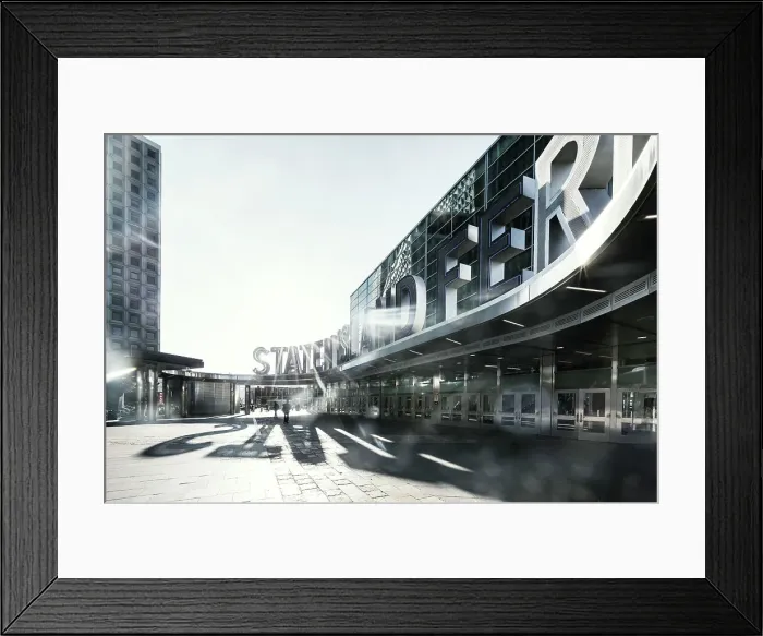 Framed Print : New York City, Staten Island Sign at Ferry entrance at Whitehall Terminal Framed Print : New York City, Staten Island Sign at Ferry entrance at Whitehall Terminal