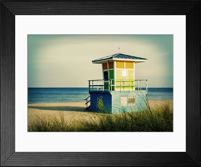 Framed Print : Florida, South Florida, Pompano Beach, lifeguard station Framed Print : Florida, South Florida, Pompano Beach, lifeguard station