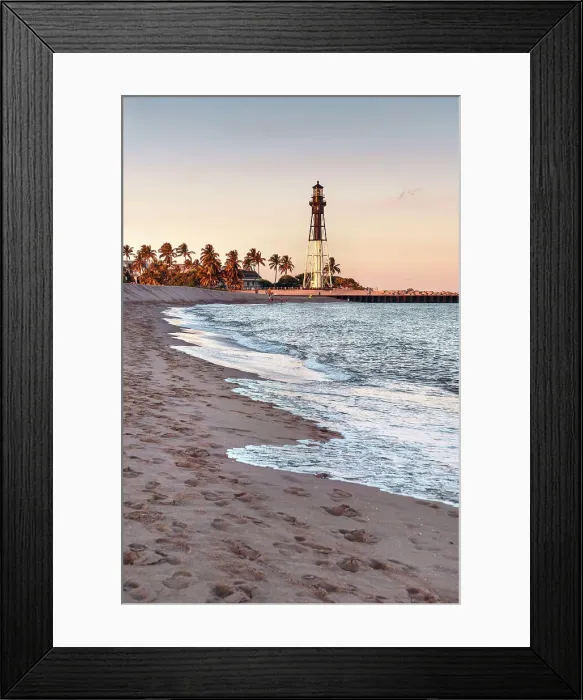 Framed Print : Florida, South Florida, Pompano Beach, Hillsboro Lighthouse
