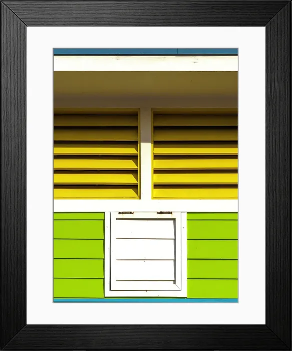 Framed Print : Color detail of lifeguard station