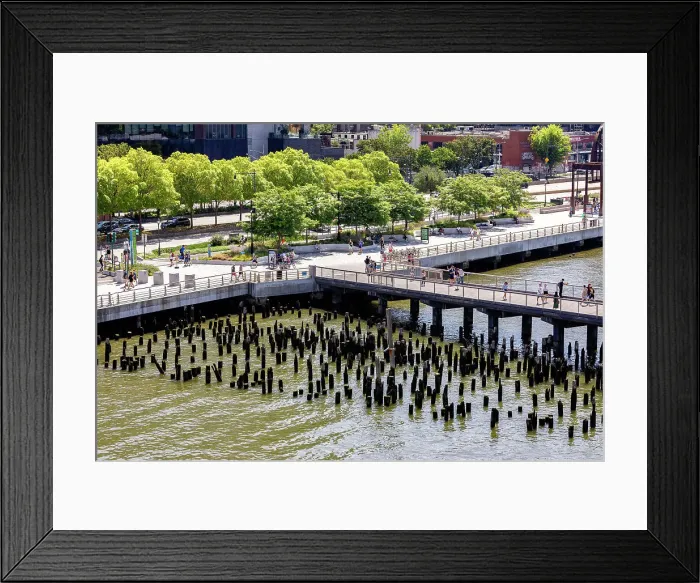Framed Print : New York City, Manhattan, Hudson River Park, Ramp leading to Little Island at Pier 55
