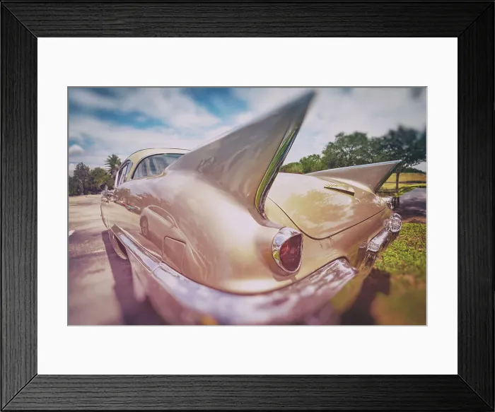 Framed Print : Back end of a 1950's Cadillac Seville Framed Print : Back end of a 1950's Cadillac Seville