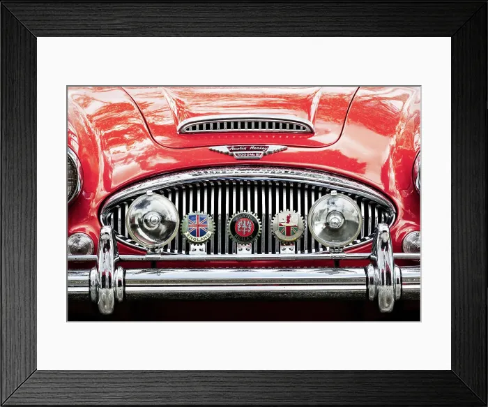 Framed Print : Front grille of an Austin Healy 3000