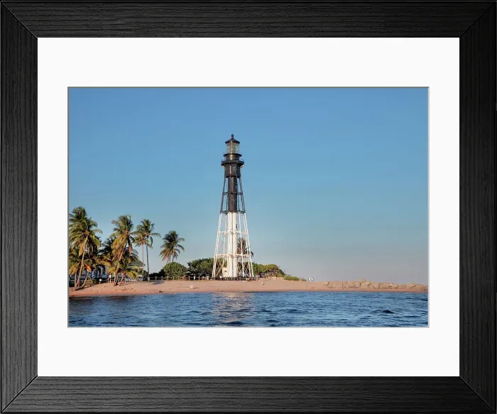 Framed Print : Florida, South Florida, Pompano Beach, view of Hillsboro lighthouse Framed Print : Florida, South Florida, Pompano Beach, view of Hillsboro lighthouse