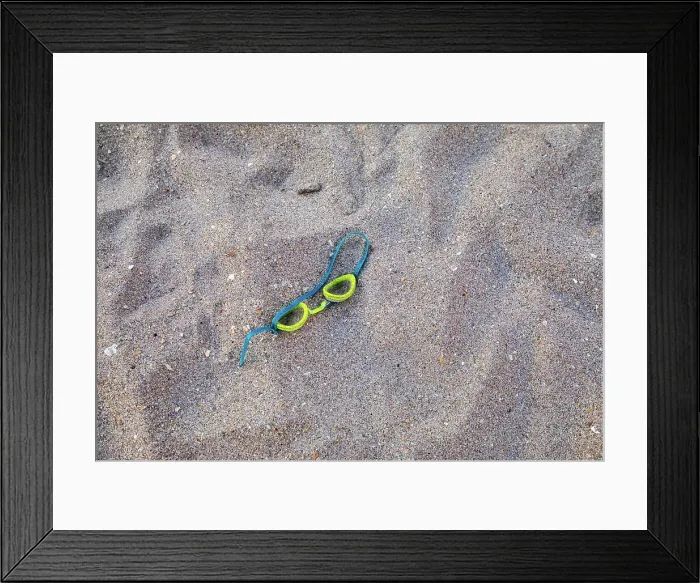 Framed Print : Swimming goggles on sand Framed Print : Swimming goggles on sand