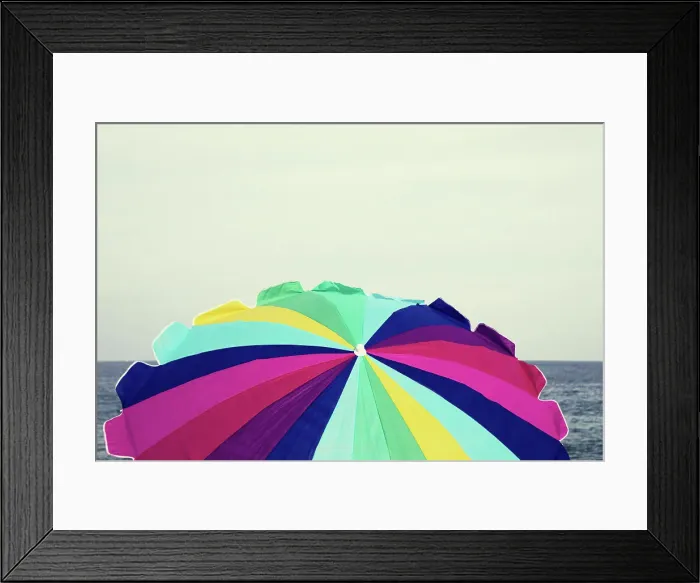 Framed Print : Colorful beach umbrella Framed Print : Colorful beach umbrella