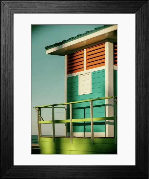 Framed Print : Detail of a colorful lifeguard station Framed Print : Detail of a colorful lifeguard station
