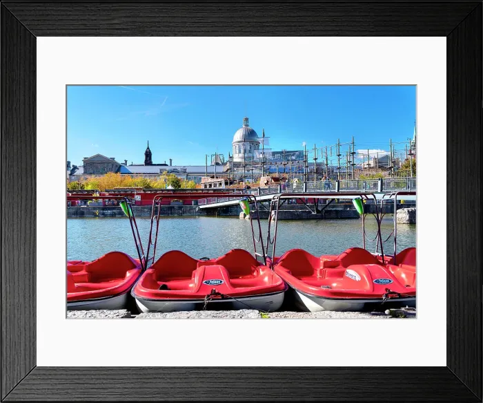 Framed Print : Canada, Quebec, Montreal, Old Port, paddle boats Framed Print : Canada, Quebec, Montreal, Old Port, paddle boats