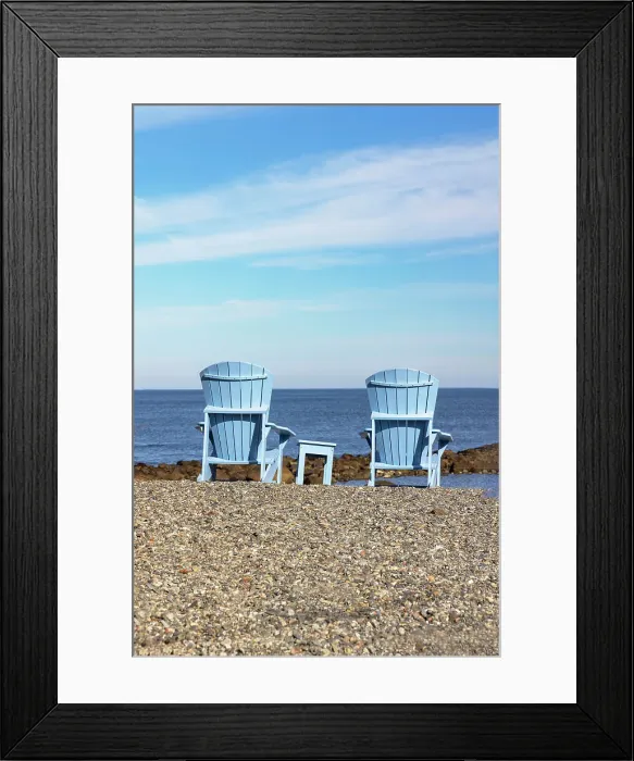 Framed Print : Adirondack Chairs overlooking the ocean Framed Print : Adirondack Chairs overlooking the ocean
