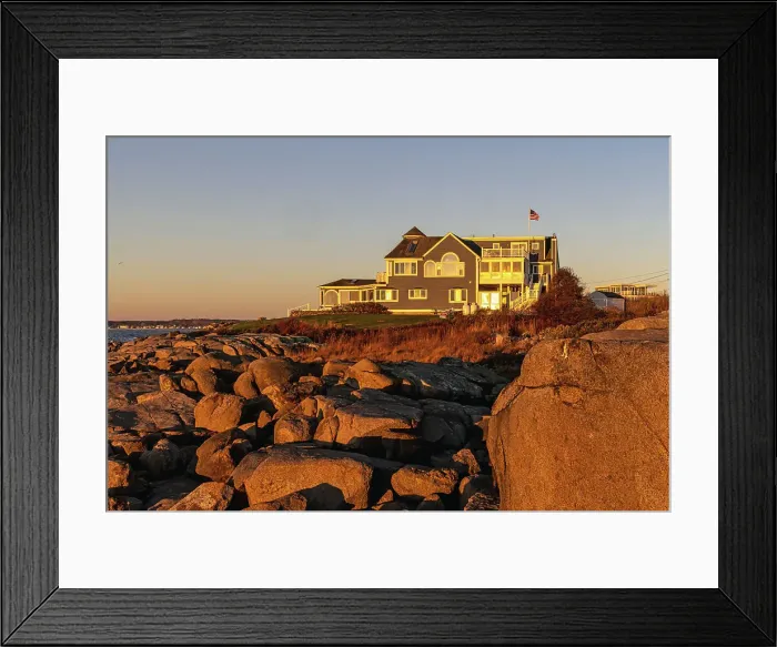 Framed Print : USA, Maine, York, House by the water Framed Print : USA, Maine, York, House by the water