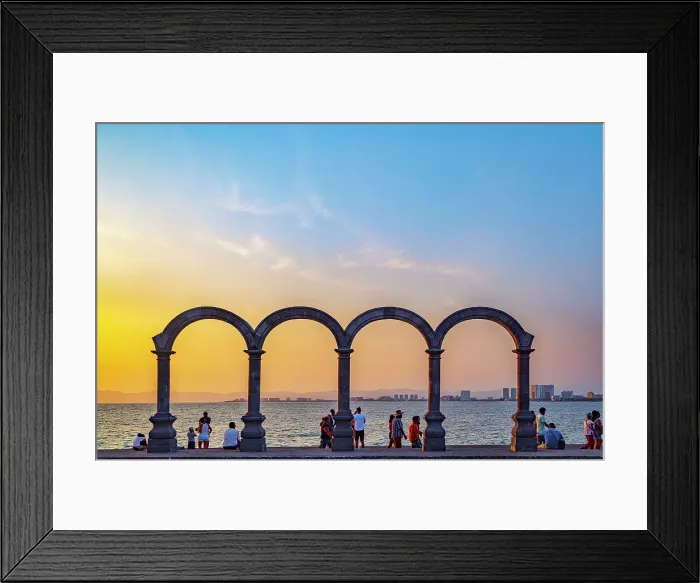 Framed Print : Mexico, Puerto Vallarta, The Malecon Arches, downtown Framed Print : Mexico, Puerto Vallarta, The Malecon Arches, downtown