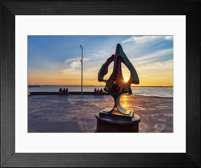 Framed Print : Mexico, La Paz, malecon, sunset, La Reina del Mar, Queen of the Seas