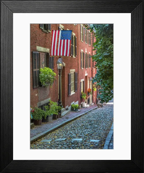 Framed Print : Massachusetts, Boston, Acorn Street View