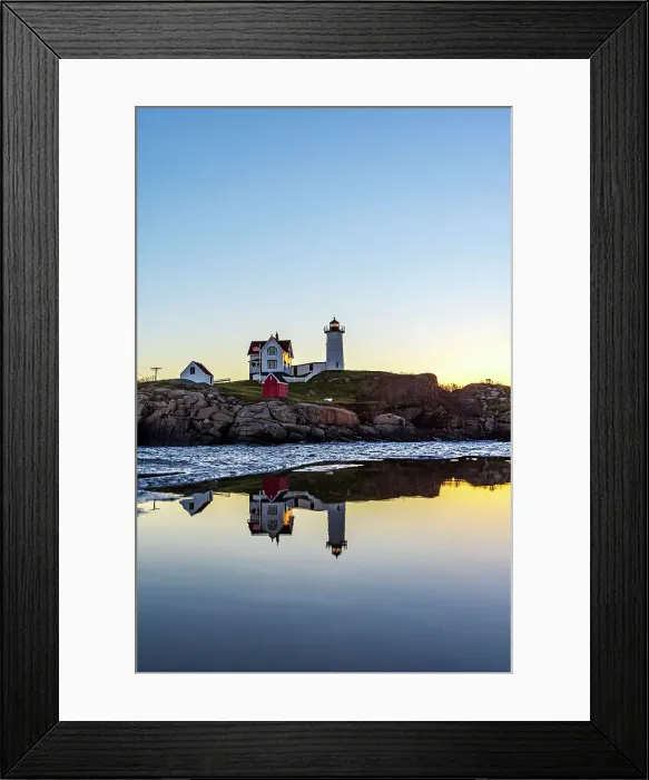 Framed Print : USA, Maine, York, Cape Neddick Light, Nubble Lighthouse