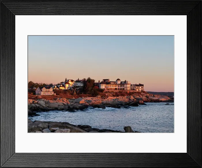 Framed Print : USA, Maine, York, houses by the water Framed Print : USA, Maine, York, houses by the water