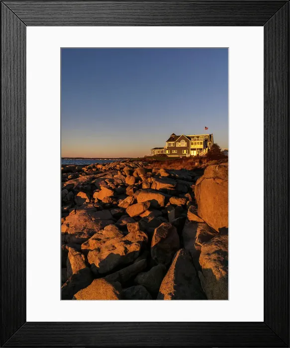 Framed Print : USA, Maine, York, House by the water Framed Print : USA, Maine, York, House by the water