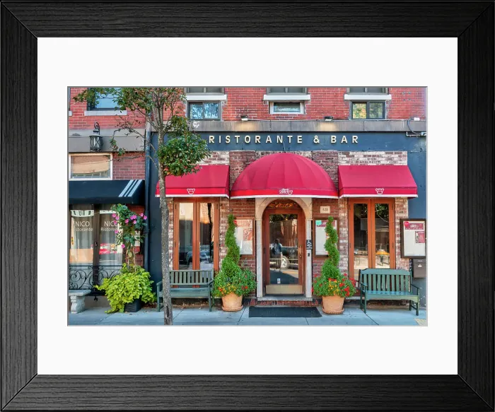 Framed Print : Massachusetts, Boston, restaurant on Hanover street Framed Print : Massachusetts, Boston, restaurant on Hanover street