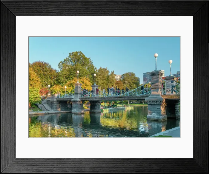 Framed Print : Massachusetts, Boston, Public Garden suspension bridge Framed Print : Massachusetts, Boston, Public Garden suspension bridge