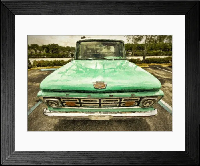 Framed Print : Old Ford 1960's F-100 classic pickup truck Framed Print : Old Ford 1960's F-100 classic pickup truck