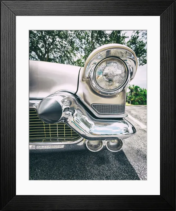 Framed Print : Front end of a 1950's Cadillac Framed Print : Front end of a 1950's Cadillac