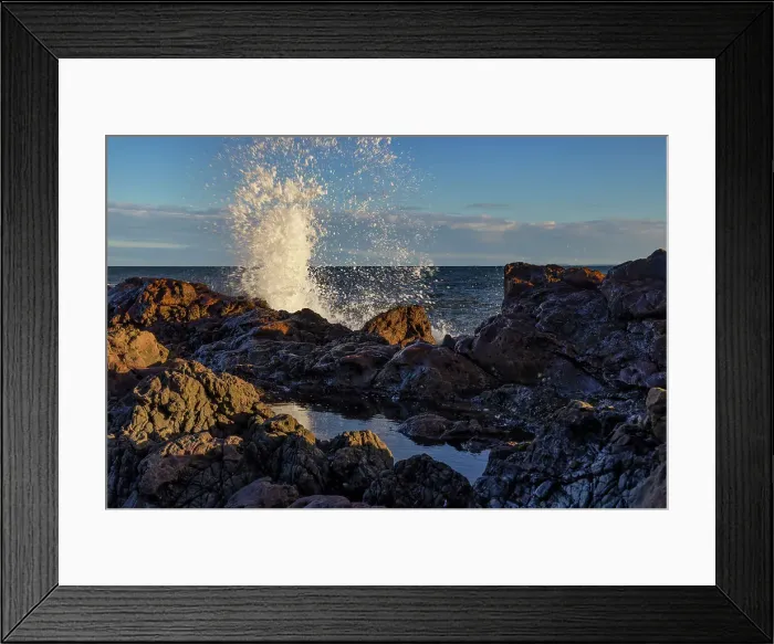 Framed Print : UK, Scotland, Balintore, Rocky seaside landscape Framed Print : UK, Scotland, Balintore, Rocky seaside landscape