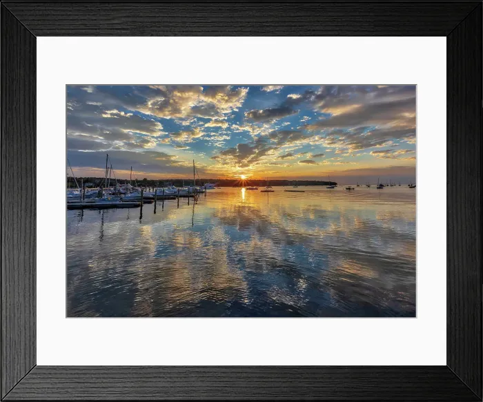 Framed Print : Maine, Southwest Harbor, Dysart Great Harbor Marina at sunset Framed Print : Maine, Southwest Harbor, Dysart Great Harbor Marina at sunset