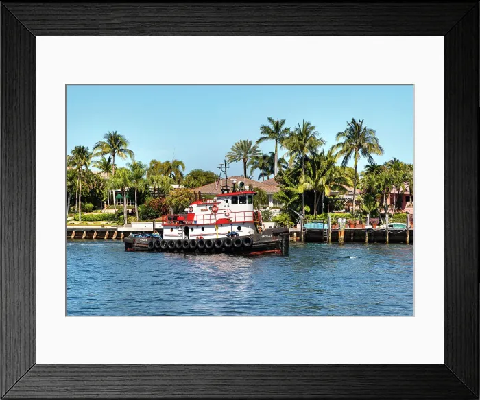 Framed Print : Florida, Boca Raton, tugboat cruising on the Intracoastal Waterway Framed Print : Florida, Boca Raton, tugboat cruising on the Intracoastal Waterway