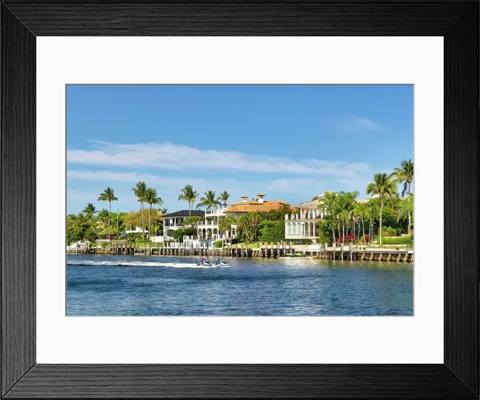 Framed Print : Florida, Boca Raton, two men riding on wave runners on the Intracoastal Waterway Framed Print : Florida, Boca Raton, two men riding on wave runners on the Intracoastal Waterway