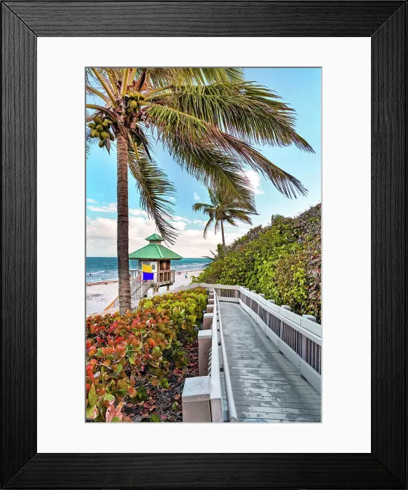Framed Print : Florida, Boca Raton, Red Reef Park, walkway to the beach Framed Print : Florida, Boca Raton, Red Reef Park, walkway to the beach