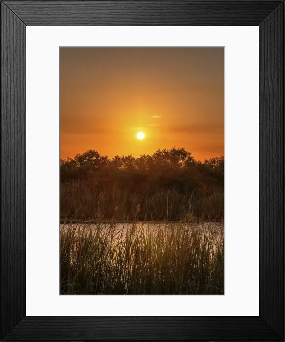 Framed Print : Sunset over lake Framed Print : Sunset over lake