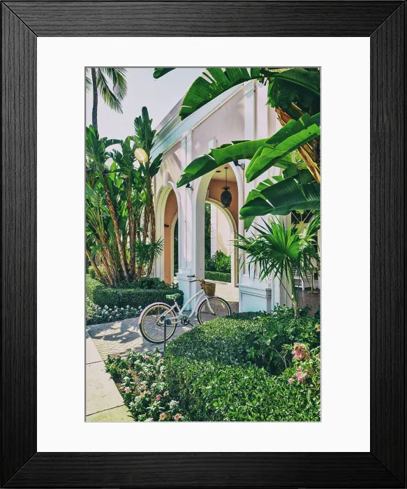 Framed Print : Florida, Palm Beach, bicycle by the Colony Hotel
