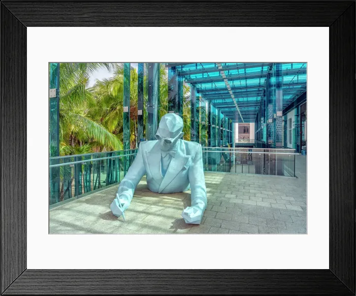 Framed Print : Florida, Miami, Miami Design District, Xavier Veilhan: Le Corbusier, a fiberglass sculpture