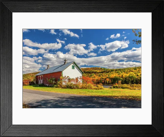 Framed Print : New York State fall colors with barn, Cuddybackville