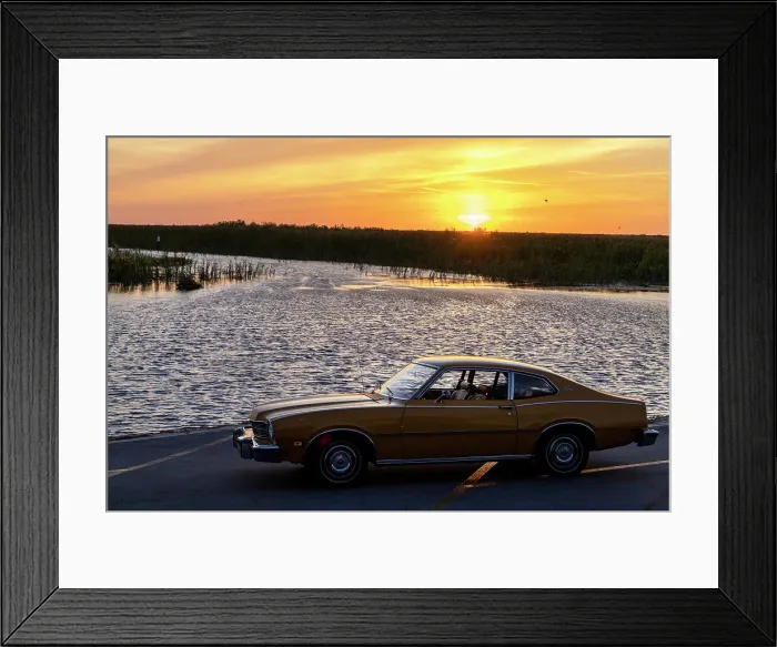 Framed Print : 1970's Mercury Comet vintage car at sunset Framed Print : 1970's Mercury Comet vintage car at sunset