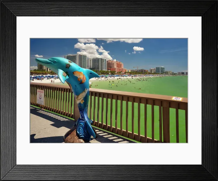 Framed Print : Florida, Clearwater, Pier 60 Park Dolphin sculpture on the fishing pier Framed Print : Florida, Clearwater, Pier 60 Park Dolphin sculpture on the fishing pier
