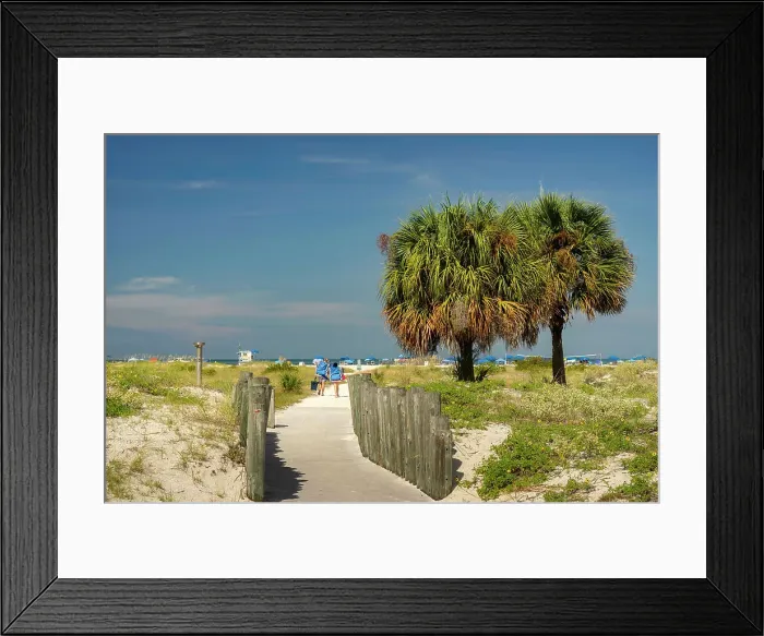 Framed Print : Florida, Clearwater, Indian Rocks Beach, walkway