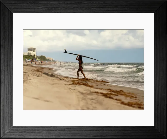 Framed Print : Florida, Boca Raton, Surfer coming out of water Framed Print : Florida, Boca Raton, Surfer coming out of water