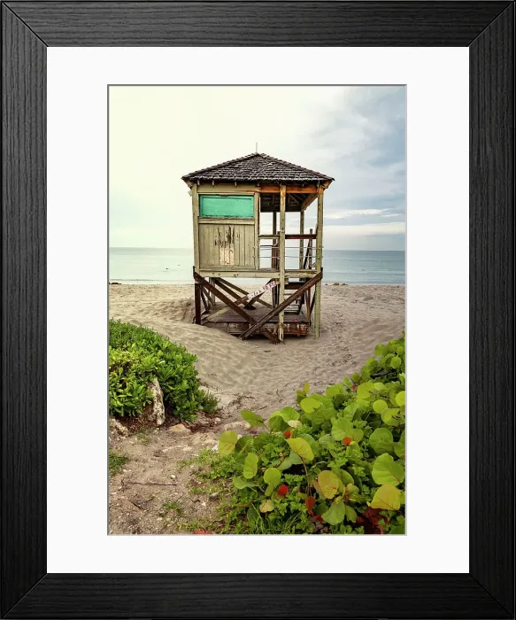 Framed Print : Florida, Deerfield Beach, lifeguard station Framed Print : Florida, Deerfield Beach, lifeguard station